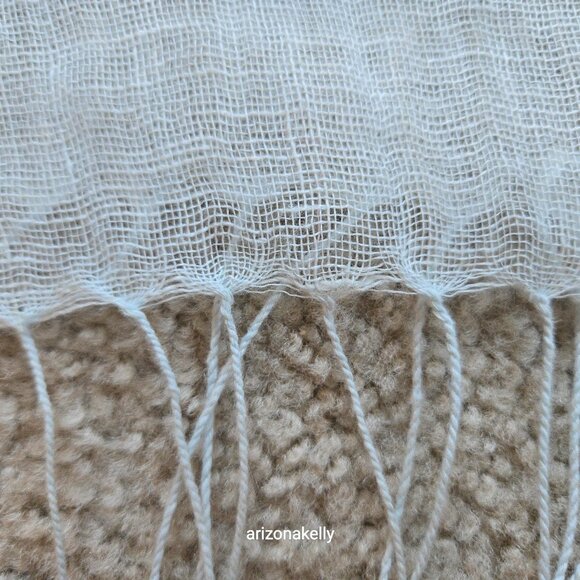 Linen Scarf PALE BLUE - Picture 5 of 14